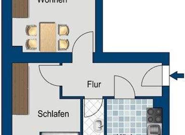 Wohnung zur Miete 384 € 2 Zimmer 44,7 m² 1. Geschoss frei ab 08.03.2026 Pater-Gordian-Str. 84 Wahren Leipzig 04159