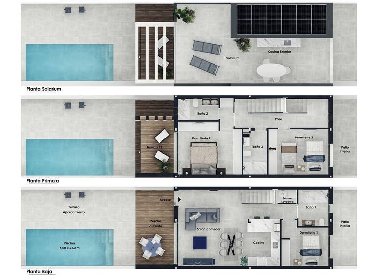 Reihenmittelhaus zum Kauf - Erstbezug provisionsfrei 385.000 € 4 Zimmer 195 m² Pilar de la Horadada 03191