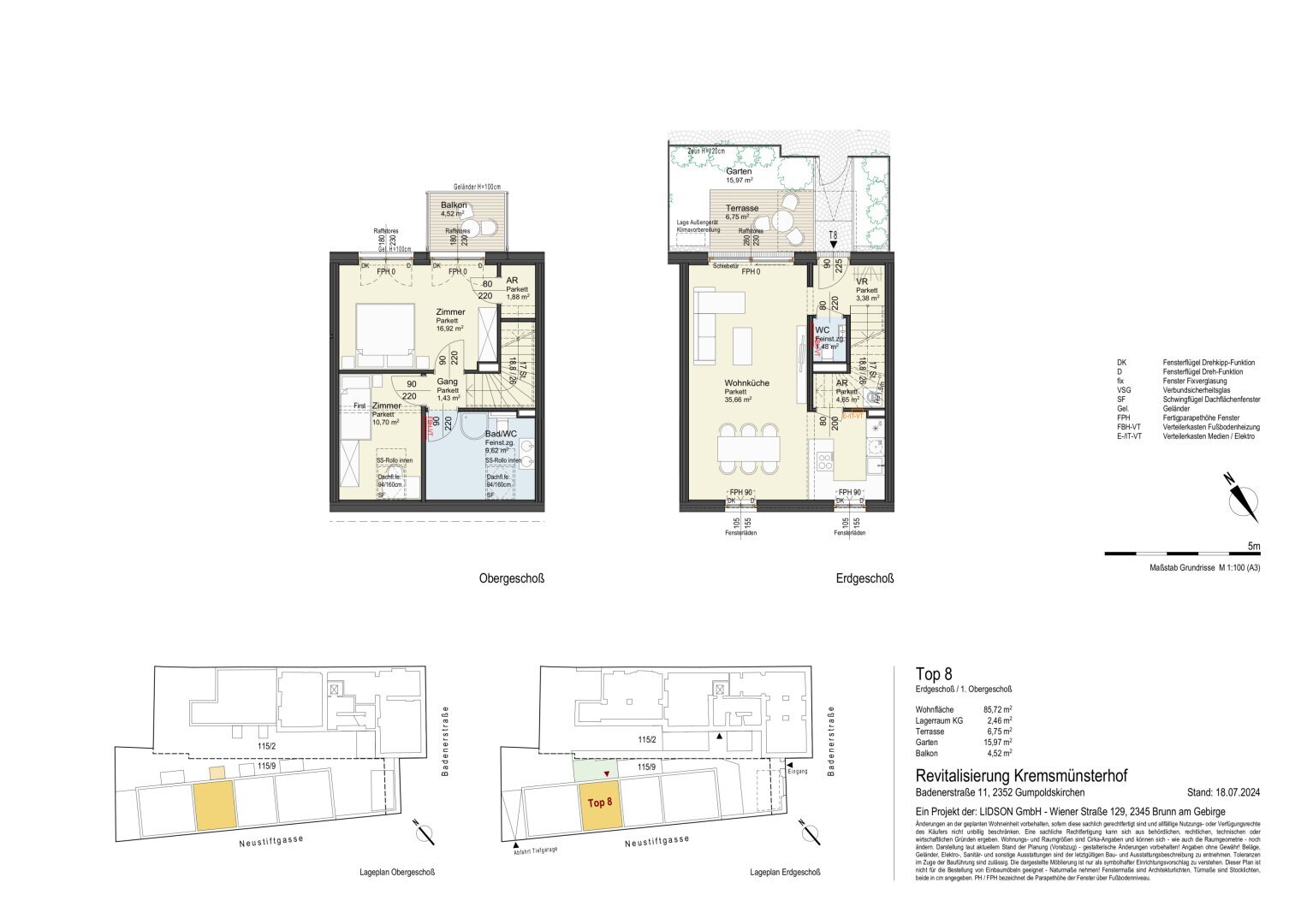 Reihenmittelhaus zum Kauf 629.000 € 3 Zimmer 85,7 m²<br/>Wohnfläche Baden 2500