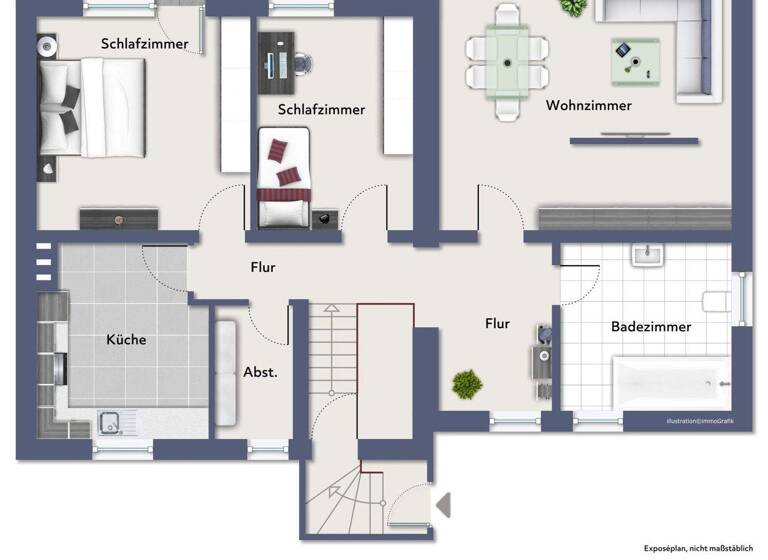Wohnung zur Miete 880 € 3 Zimmer 105,5 m² 1. Geschoss Stadt Ibbenbüren 49477
