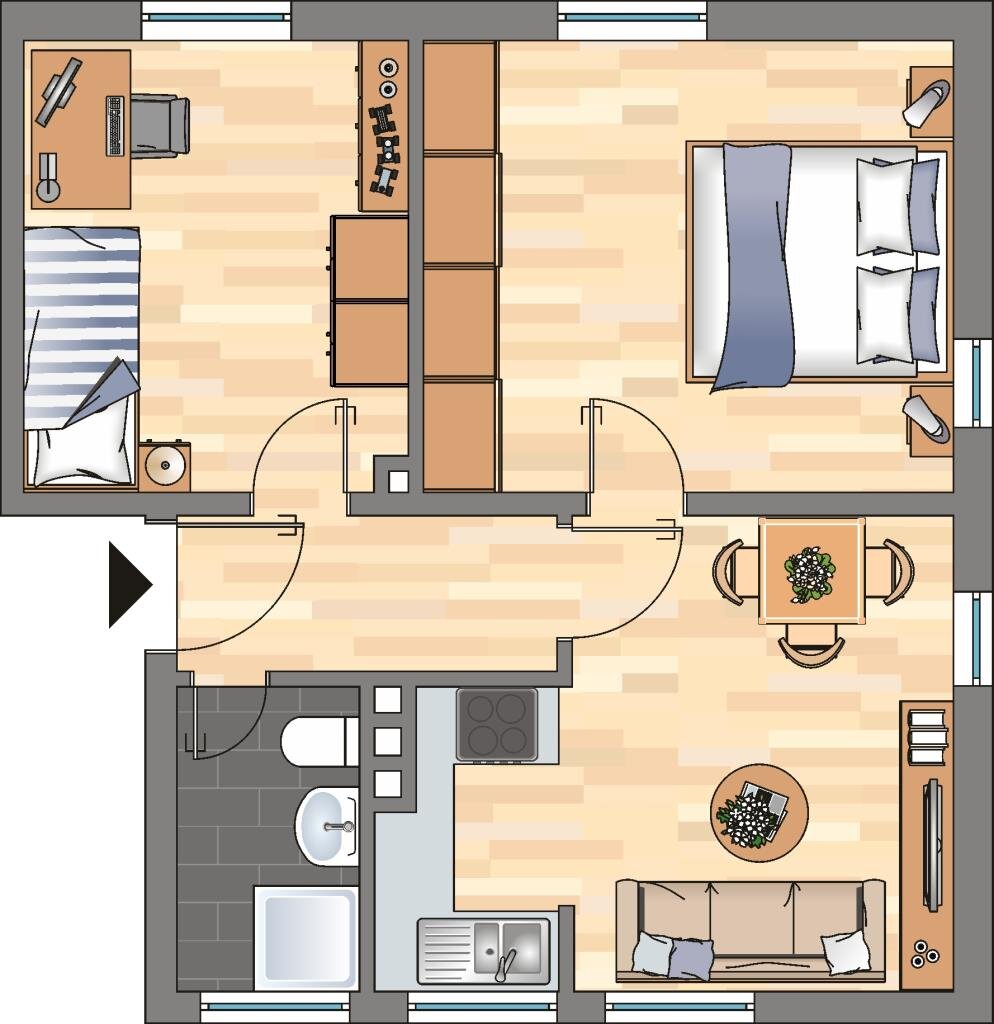 Wohnung zur Miete 390 € 3 Zimmer 48,9 m²<br/>Wohnfläche 1.<br/>Geschoss 01.02.2025<br/>Verfügbarkeit Erzbergerstraße 15 Mitte Bergkamen 59192