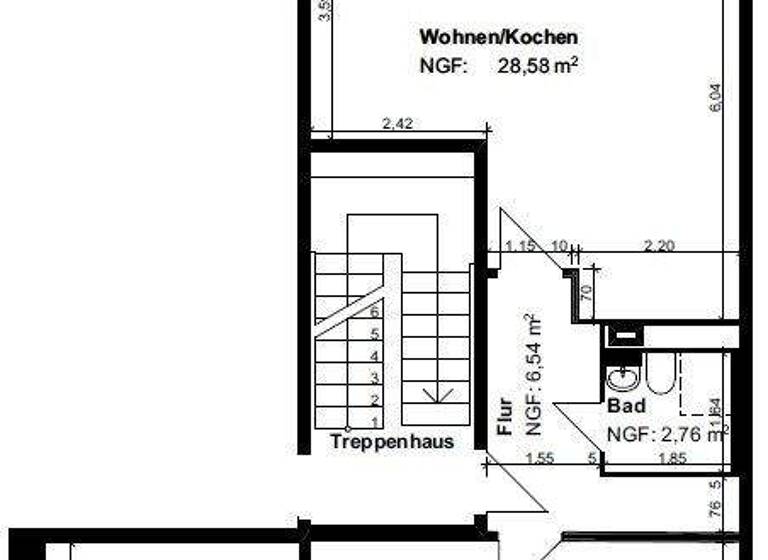 Wohnung zur Miete 636 € 3 Zimmer 77,1 m² 2. Geschoss Hufelandstraße 5 Nordhausen 99734