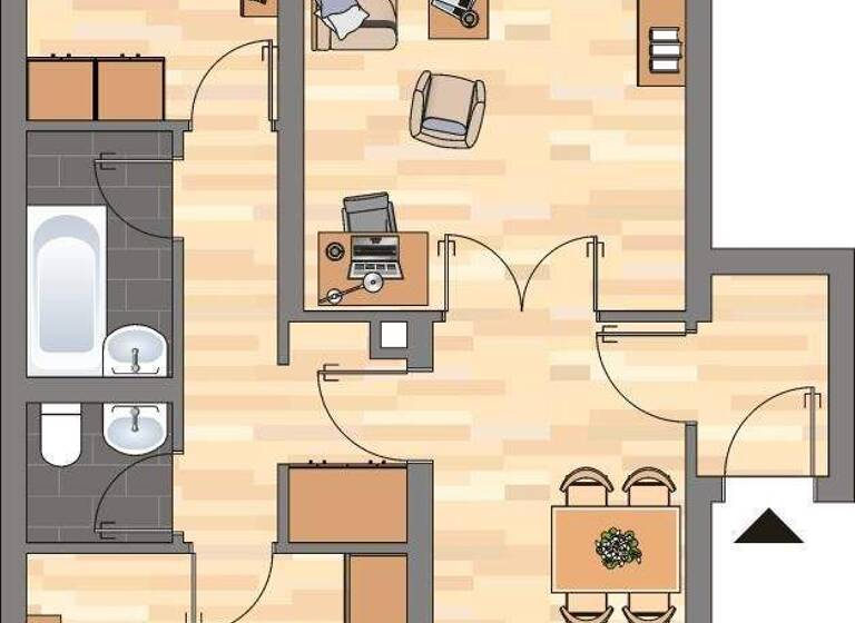 Wohnung zur Miete 629 € 3 Zimmer 76,2 m² EG Droote 55 Scharnhorst Dortmund 44328