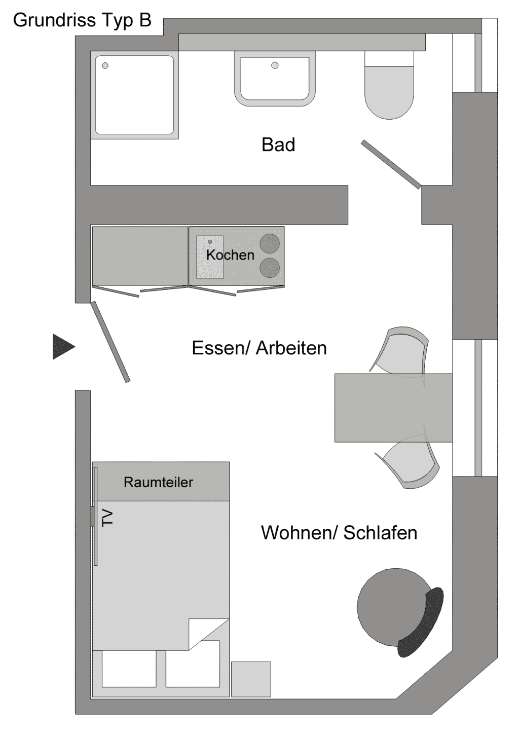 Wohnung zur Miete Wohnen auf Zeit 1.340 € 1 Zimmer 23 m²<br/>Wohnfläche 01.07.2025<br/>Verfügbarkeit Werderstraße Neustadt - Nord Köln 50672