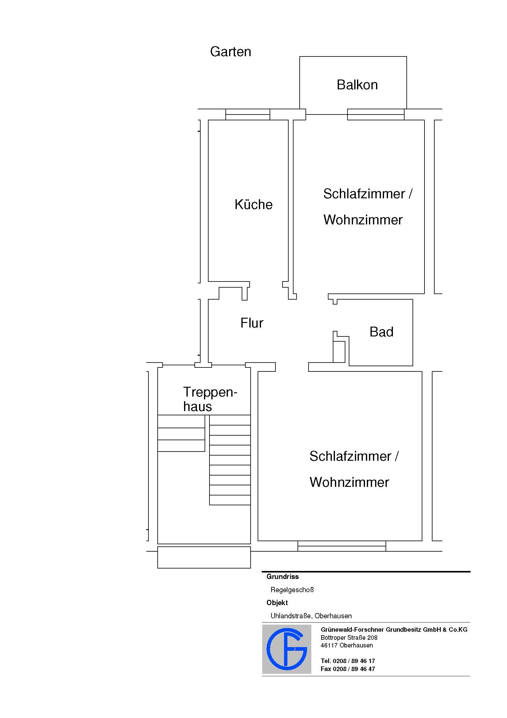 Wohnung zur Miete 300 € 2,5 Zimmer 46 m²<br/>Wohnfläche 2.<br/>Geschoss ab sofort<br/>Verfügbarkeit Uhlandstraße 69 Borbeck Oberhausen 46047