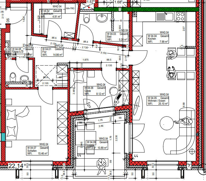 Wohnung zur Miete 1.150 € 2,5 Zimmer 89,6 m²<br/>Wohnfläche 1.<br/>Geschoss ab sofort<br/>Verfügbarkeit Süntelstraße 44 Sonnenhügel 63 Osnabrück 49088