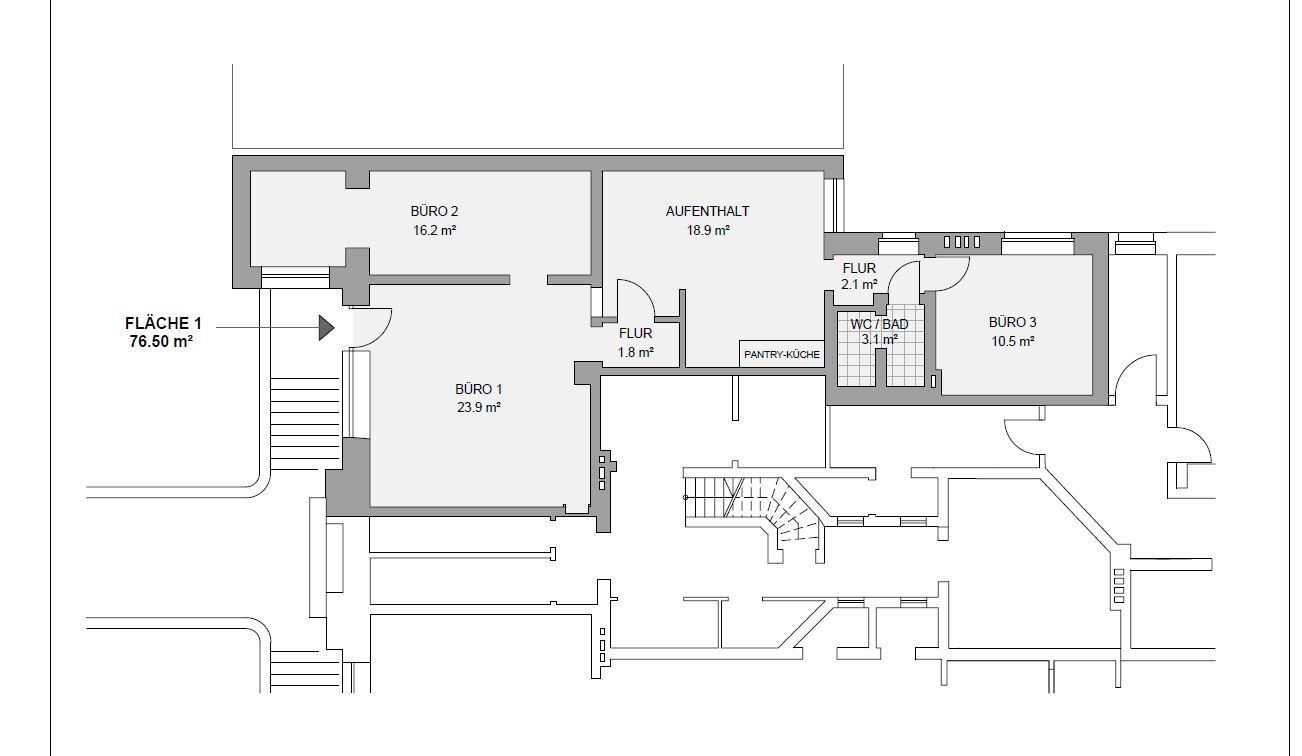 Bürofläche zur Miete 950 € 3 Zimmer 76,5 m²<br/>Bürofläche Hochallee 29/31 Harvestehude Hamburg 20149