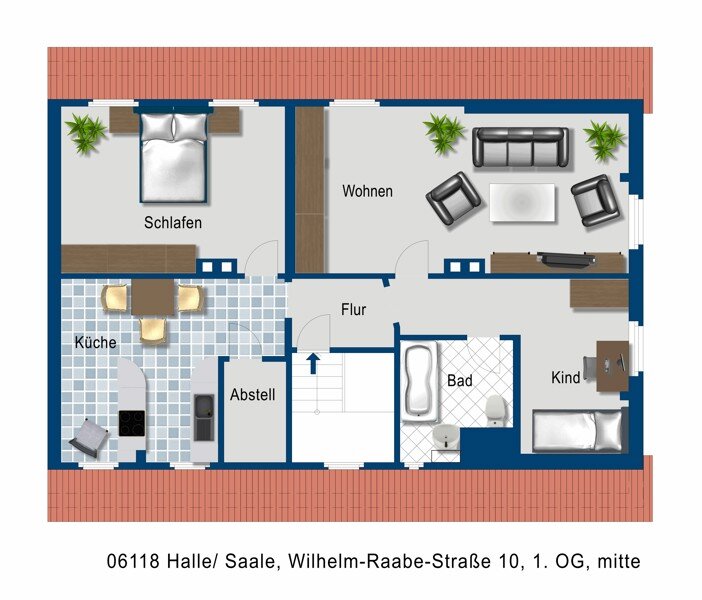 Wohnung zur Miete 650 € 3 Zimmer 75,1 m²<br/>Wohnfläche 1.<br/>Geschoss 01.02.2025<br/>Verfügbarkeit Wilhelm-Raabe-Str. 10 Gottfried-Keller-Siedlung Halle (Saale) 06118