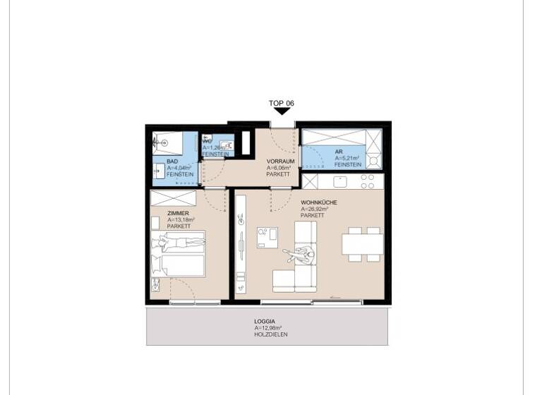 Terrassenwohnung zum Kauf - Erstbezug 598.000 € 2 Zimmer 56,6 m² 1. Geschoss Wien 1190