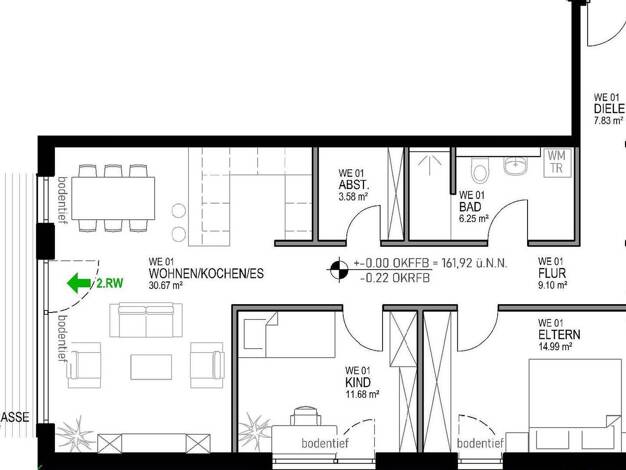 Wohnung zur Miete - Erstbezug 700 € 2 Zimmer 46 m² Hauptstr. 9 Neustadt Neustadt / Wied 53577