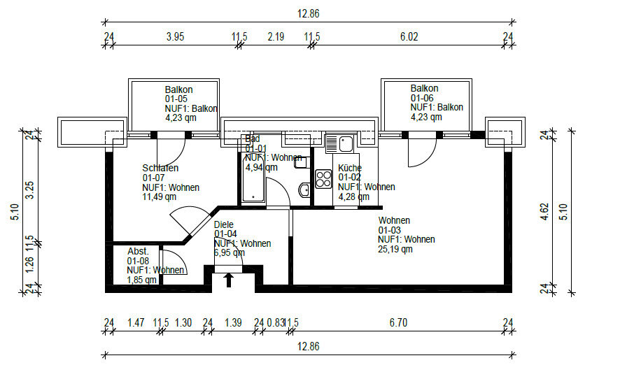 Wohnung zum Kauf 149.000 € 2 Zimmer 63 m²<br/>Wohnfläche 3.<br/>Geschoss Altstadt Bremen 28307