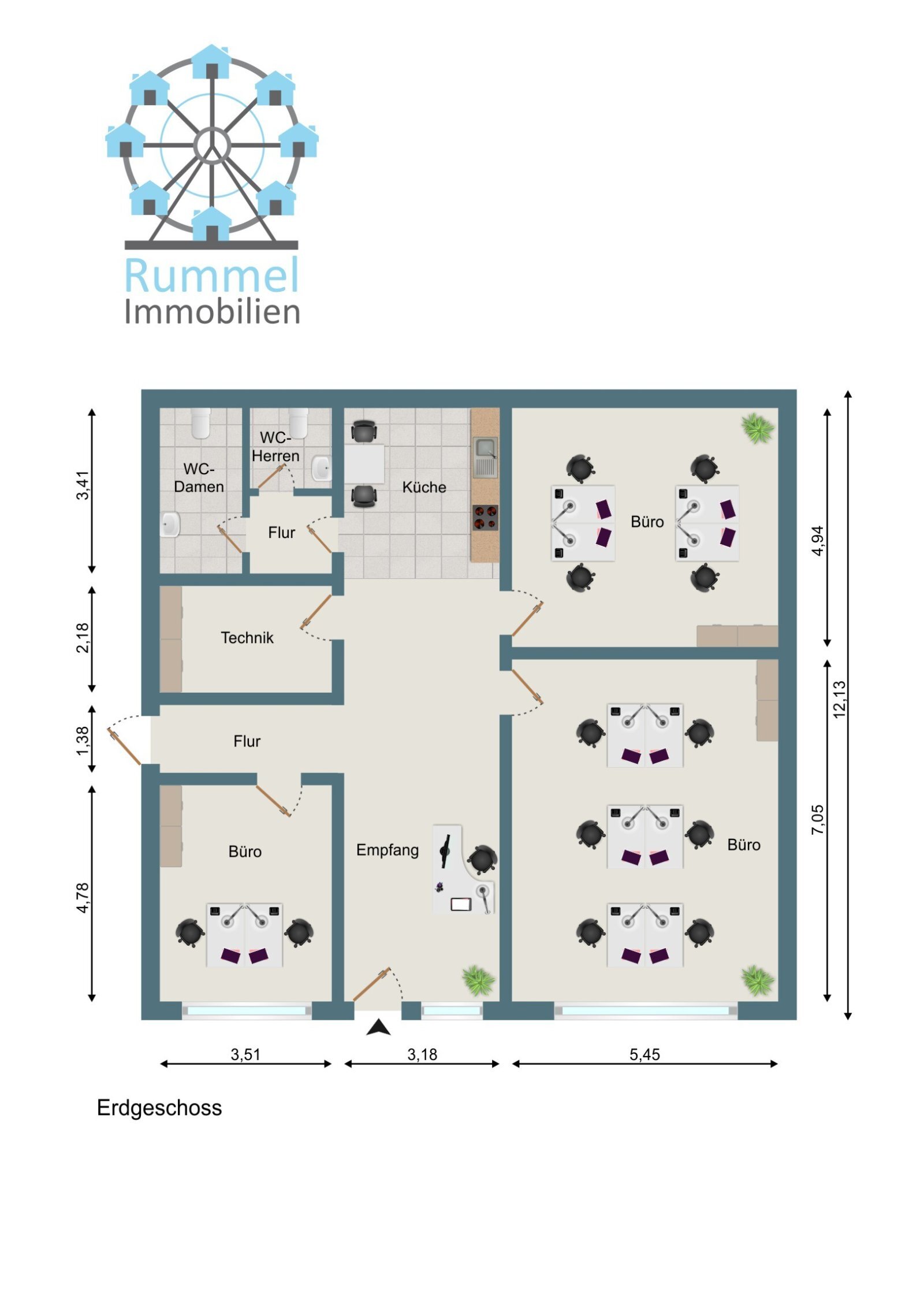 Bürogebäude zur Miete 1.850 € 3 Zimmer 137,1 m²<br/>Bürofläche Rheinstraße / Dotzheimer Straße Wiesbaden 65185