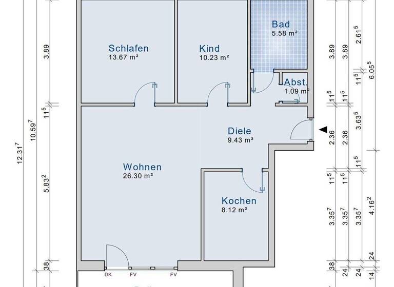 Wohnung zum Kauf 155.000 € 3 Zimmer 79,3 m² 2. Geschoss Krebsförden Schwerin 19061