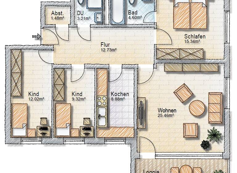 Wohnung zum Kauf 225.000 € 4 Zimmer 97,5 m²<br/>Wohnfläche Wülfel Hannover / Döhren 30519