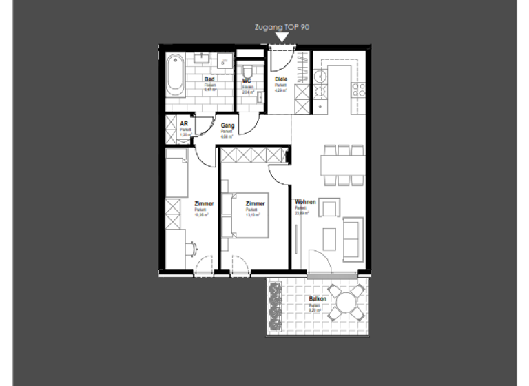 Wohnung zum Kauf 404.900 € 3 Zimmer 66 m² 4. Geschoss Schwechat 2320