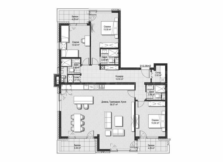 Studio zum Kauf 795.000 € 4 Zimmer 212 m² Sofia