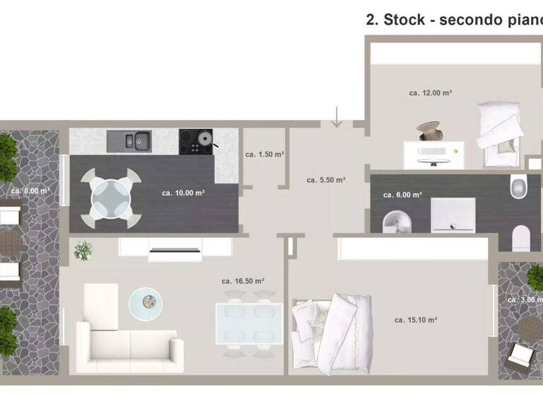 Studio zum Kauf 350.000 € 3 Zimmer 89 m² 2. Geschoss Leifers 39055