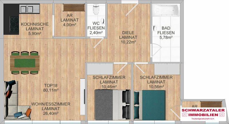 Wohnung zur Miete 522 € 3 Zimmer 80,1 m²<br/>Wohnfläche Ternitz 2630