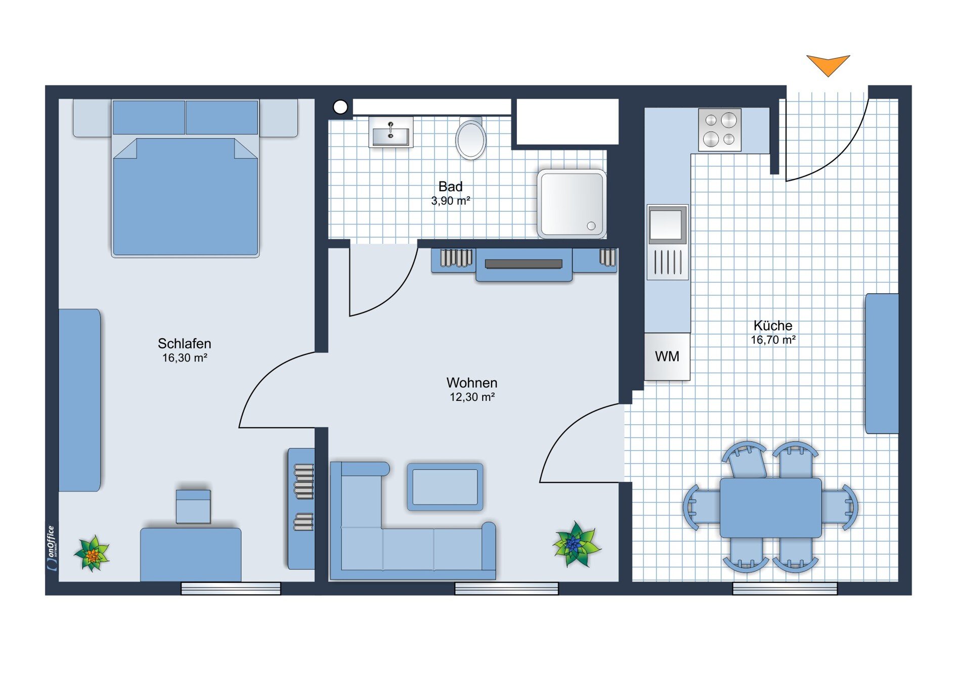 Wohnung zur Miete 590 € 2 Zimmer 49,2 m²<br/>Wohnfläche 1.<br/>Geschoss ab sofort<br/>Verfügbarkeit Wiesenfelden Wiesenfelden 94344