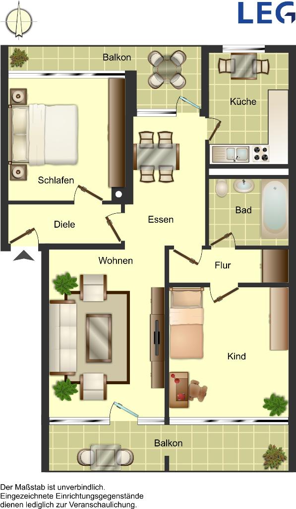 Wohnung zur Miete 809 € 3,5 Zimmer 81,6 m²<br/>Wohnfläche 1. Stock<br/>Geschoss Max-Planck-Straße 22 West Ratingen 40880