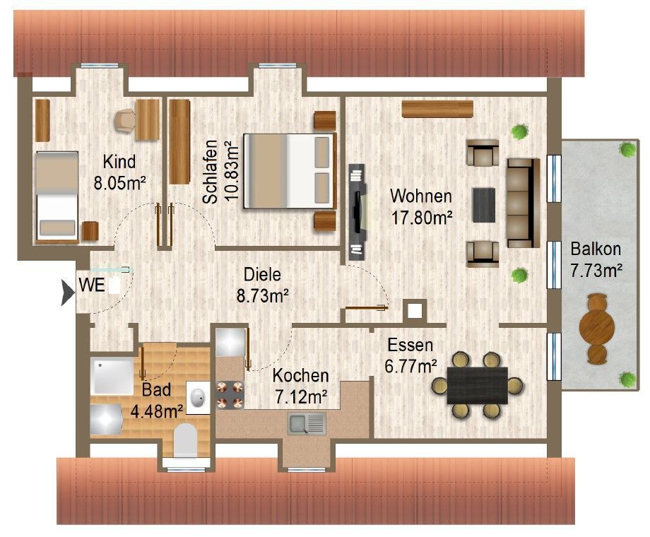 Wohnung zum Kauf 249.000 € 4 Zimmer 67,6 m²<br/>Wohnfläche 2.<br/>Geschoss Rollhof / Reifenhof Schwäbisch Hall 74523