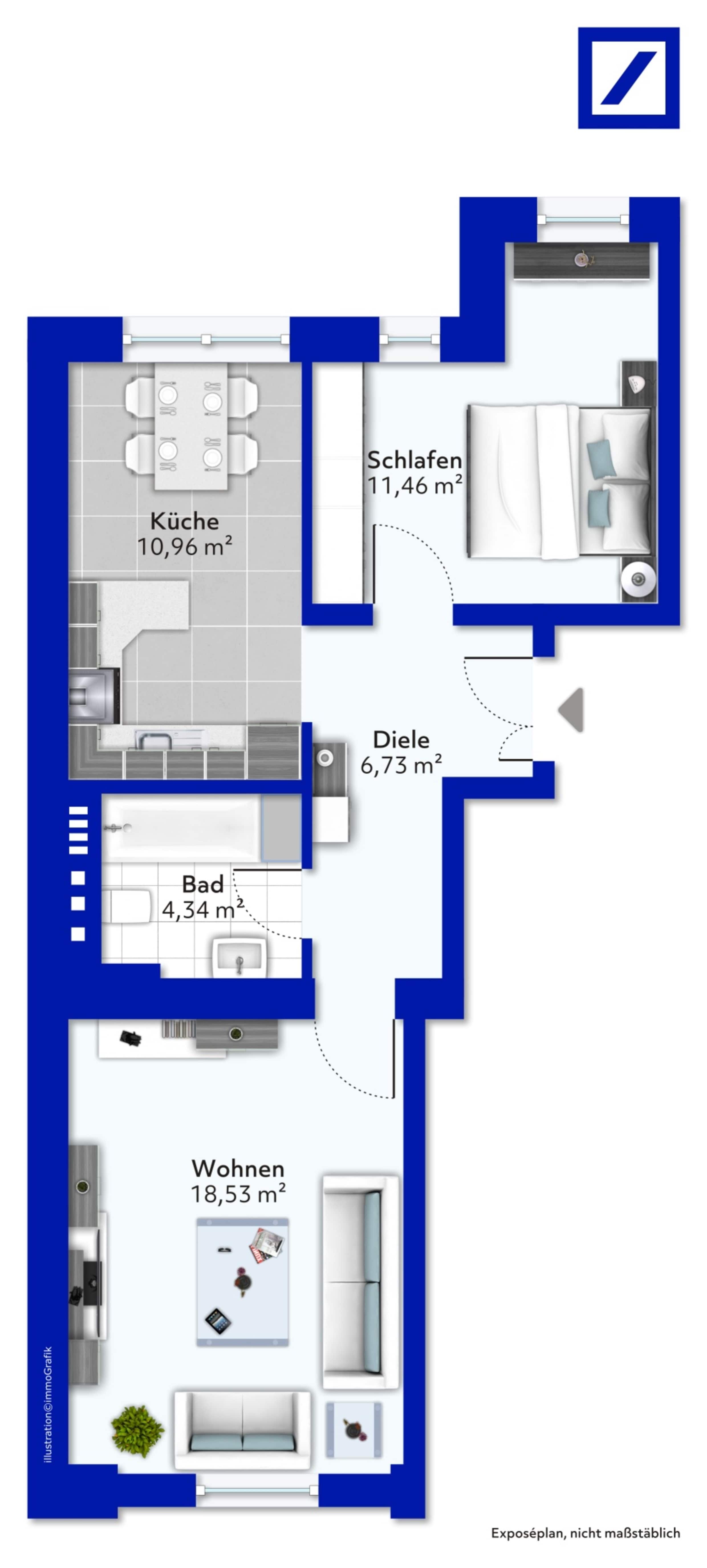 Wohnung zum Kauf 129.900 € 2 Zimmer 52 m²<br/>Wohnfläche Äußere Neustadt (Frühlingstr.) Dresden 01099