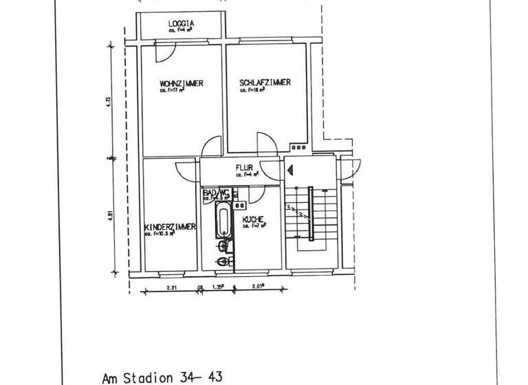Wohnung zur Miete 340 € 3 Zimmer 58,9 m² 4. Geschoss Am Stadion 34 Hermsdorf 07629