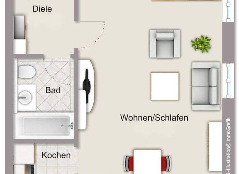 Studio zur Miete 330 € 1 Zimmer 38,5 m² frei ab sofort Metten 94526