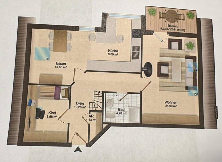 Maisonette zum Kauf provisionsfrei 449.000 € 5 Zimmer 95 m² 1. Geschoss Untermeitingen 86836