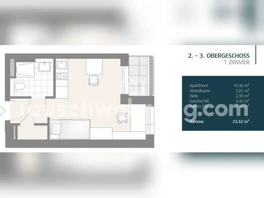 Wohnung zur Miete Tauschwohnung 466 € 1 Zimmer 23 m² 2. Geschoss Neuburg Freiburg im Breisgau 79098