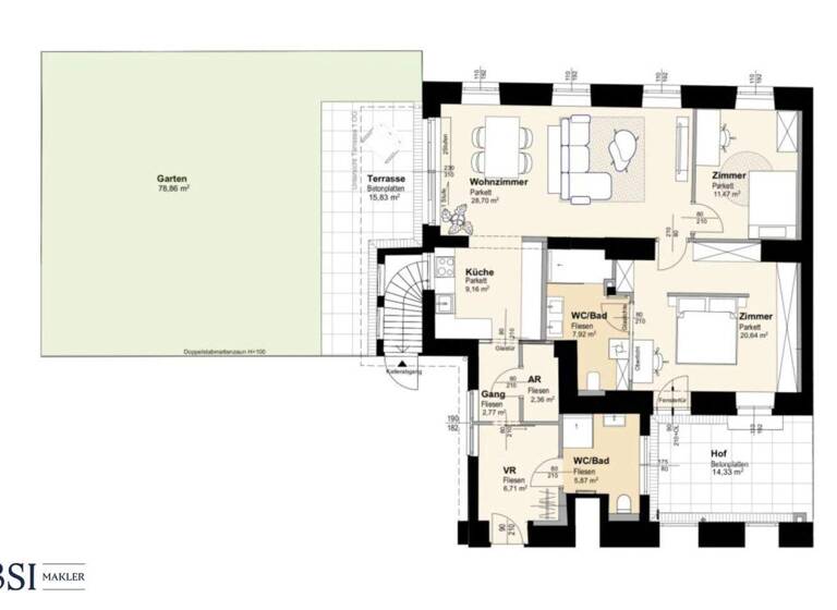 Wohnung zum Kauf - Erstbezug 965.000 € 3 Zimmer 96,8 m² EG Krongasse 6 Wien 1050