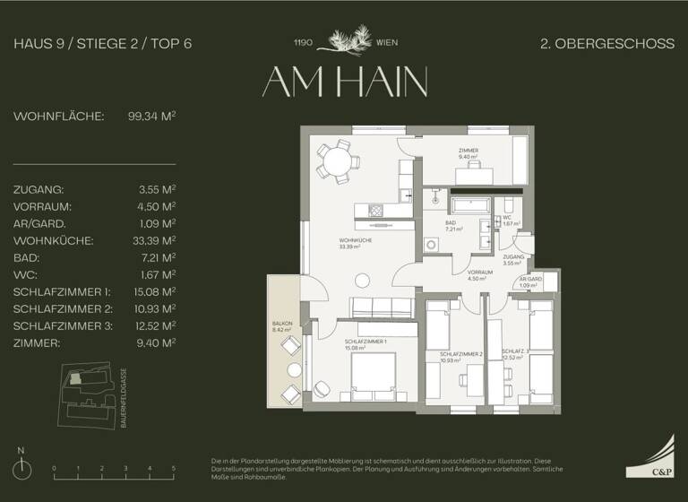 Wohnung zum Kauf - Erstbezug 979.000 € 5 Zimmer 99,3 m² Wien 1190