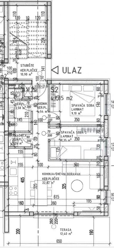 Wohnung zum Kauf 204.000 € 2 Zimmer 62 m² Trogir center