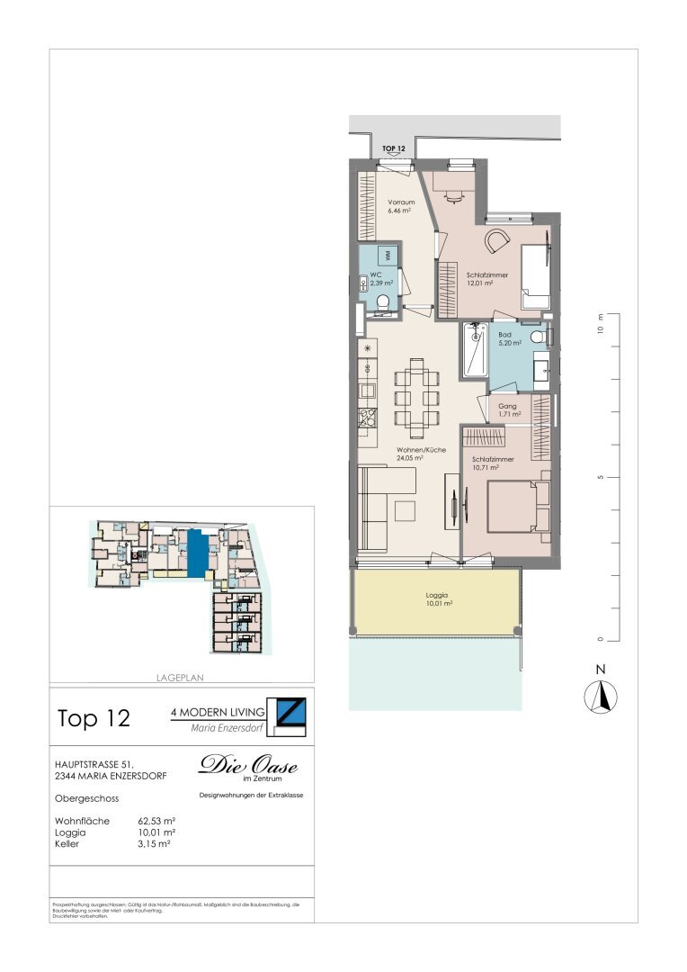 Wohnung zum Kauf 502.509 € 3 Zimmer 62,5 m²<br/>Wohnfläche 1.<br/>Geschoss Maria Enzersdorf 2344