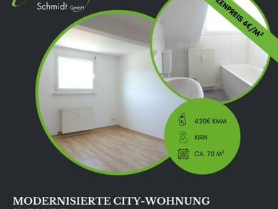Wohnung zur Miete 420 € 3 Zimmer 70 m² Dachgeschoss, 2. Geschoss Kirn 55606