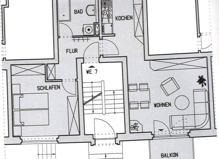 Wohnung zur Miete 350 € 2 Zimmer 53,2 m² 1. Geschoss frei ab 01.05.2026 Sachsenring 39 Gablenz Chemnitz 09127