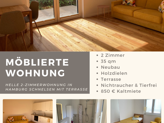 Terrassenwohnung zur Miete 850 € 2 Zimmer 35 m² Geschoss EG/2 frei ab sofort Schnelsen Hamburg 22457