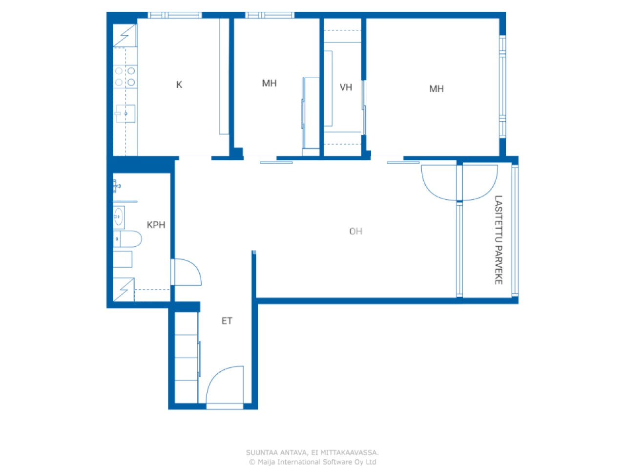 Studio zum Kauf 69.000 € 3 Zimmer 70 m²<br/>Wohnfläche 3.<br/>Geschoss Kyrölänkatu 4 Lahti 15210