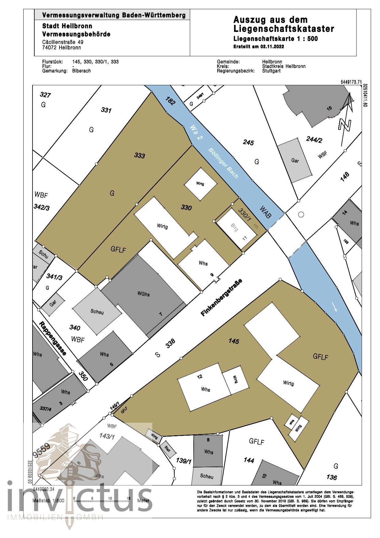 Grundstück zum Kauf 535.000 € 1.789 m²<br/>Grundstück Finkenbergstraße 12 Biberach - Mitte Heilbronn 74078