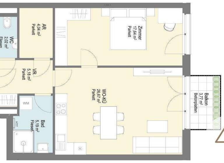 Wohnung zum Kauf 250.500 € 59,7 m² 1. Geschoss Kirchberg am Wagram 3470