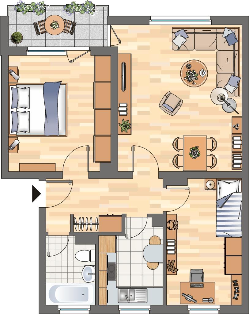 Wohnung zur Miete 570 € 3 Zimmer 67 m²<br/>Wohnfläche 2.<br/>Geschoss Bergstraße 271 Hofstede Bochum 44809