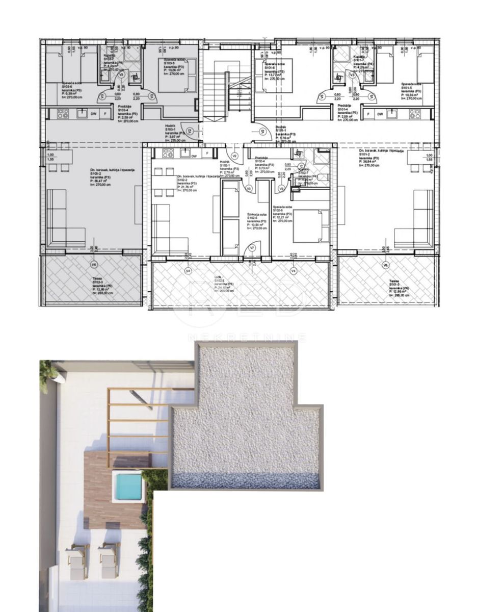 Wohnung zum Kauf 340.000 € 3 Zimmer 98 m²<br/>Wohnfläche 2.<br/>Geschoss Privlaka center