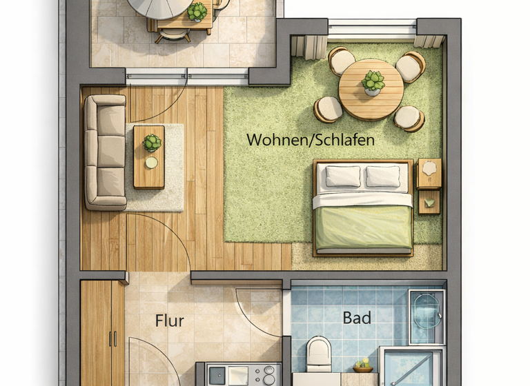 Studio zum Kauf 130.000 € 1 Zimmer 31 m² EG Südstadt Fürth 90763