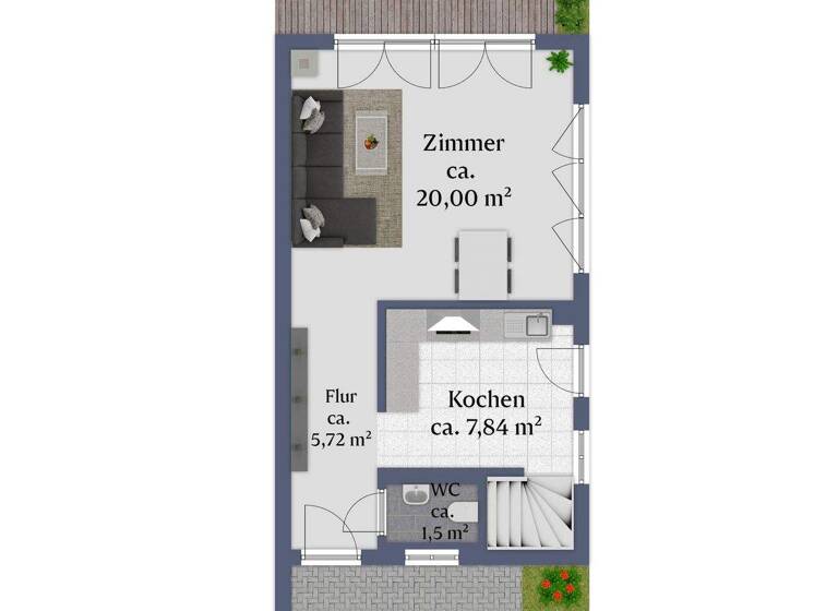 Reihenendhaus zur Miete 1.017 € 4 Zimmer 107 m² 100 m² Grundstück Großschwabhausen 99441