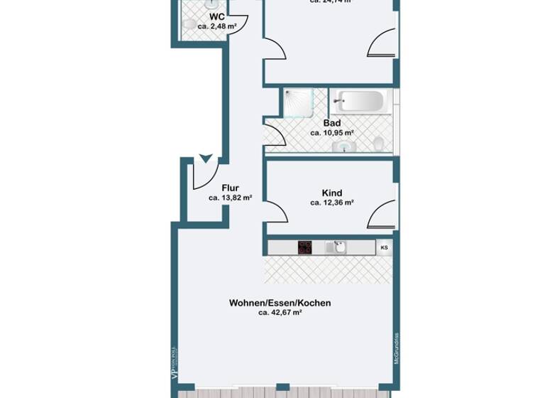 Wohnung zur Miete 1.325 € 3 Zimmer 121 m² 2. Geschoss frei ab sofort Oberlahnstein Lahnstein 56112