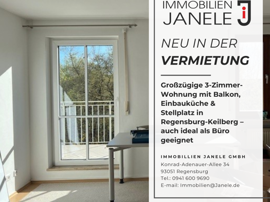 Wohnung zur Miete 780 € 3 Zimmer 85 m² 1. Geschoss frei ab 01.05.2026 Brandlberg-Keilberg Regensburg 93055