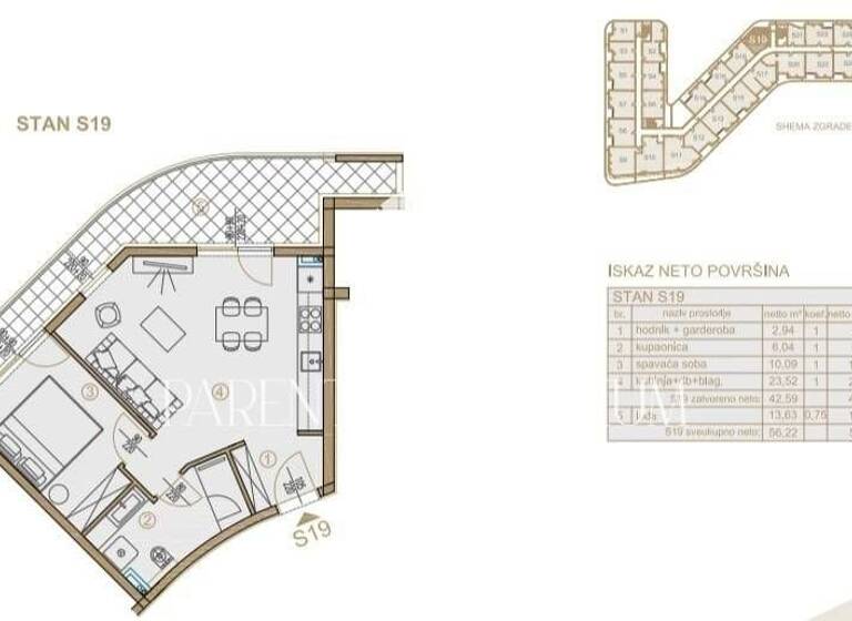 Studio zum Kauf 383.265 € 1 Zimmer 52 m² 1. Geschoss Luka