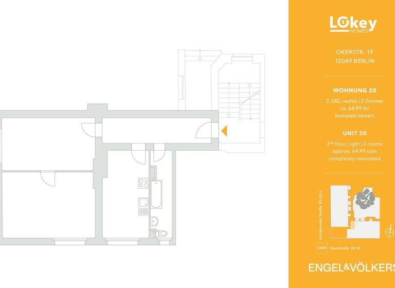 Wohnung zum Kauf - Neubau 396.000 € 2 Zimmer 65 m² 2. Geschoss Okerstraße 19 Neukölln Berlin 12049
