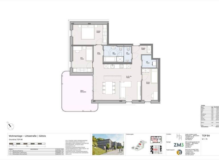 Terrassenwohnung zum Kauf - Erstbezug 605.000 € 4 Zimmer 86 m² 1. Geschoss Littastraße 12 Götzis 6840