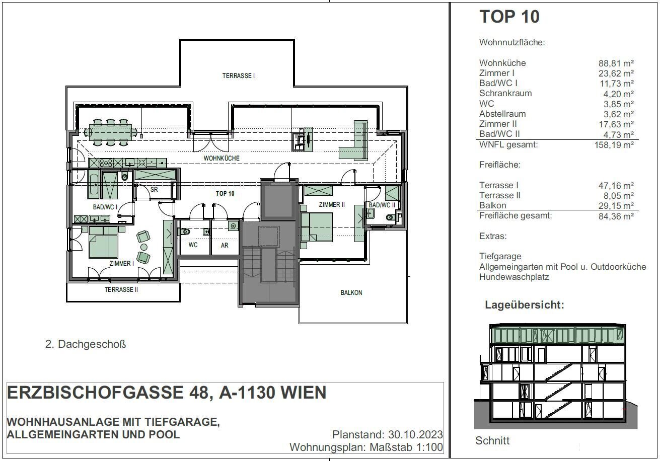 Penthouse zum Kauf 2.500.000 € 3 Zimmer 158,3 m²<br/>Wohnfläche 4.<br/>Geschoss Wien 1130